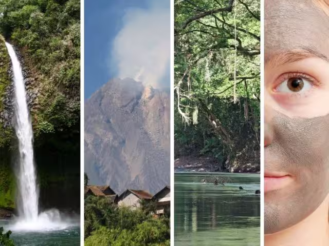 La Fortuna waterfall walk and Arenal volcano park hiking tour combo