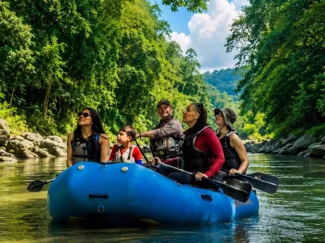 Peñas Blancas River safari float boat tour to spot monkeys, sloths, and iguanas